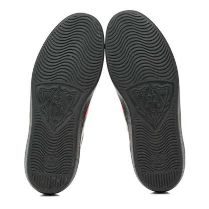 Gucci Miro Soft Calfskin Ayers Web Mens Ace Sneakers 9 Black Rosso 5 of 10