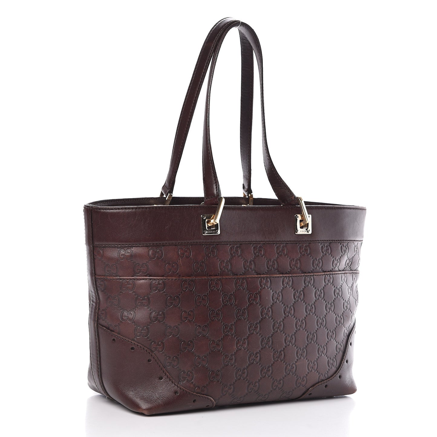 Guccissima Large Punch Tote Chocolate