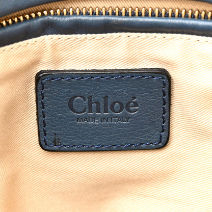 Chloe Suede Calfskin Braided Medium Marcie Satchel Navy 6 of 15