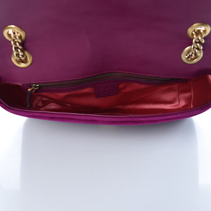 Gucci Velvet Matelasse Medium GG Marmont Shoulder Bag Fuchsia Violet Cyclamen 5 of 13