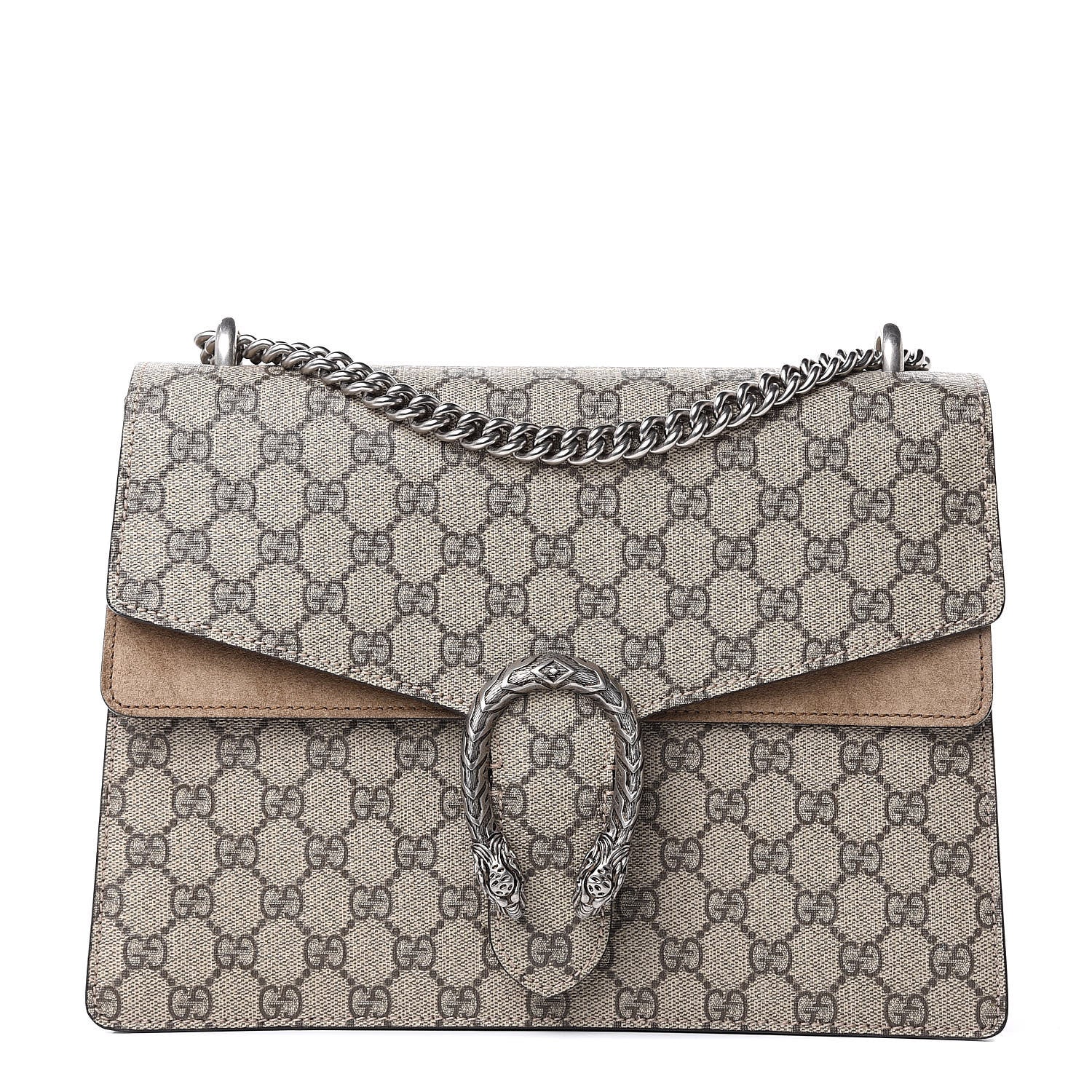 Gucci GG Supreme Monogram Medium Dionysus Shoulder Bag Taupe 1 of 10