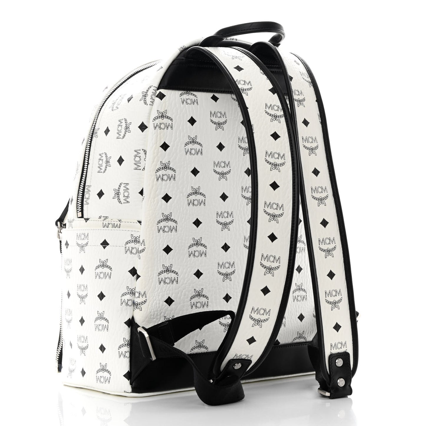 Visetos Studded Medium Dual Stark Backpack White
