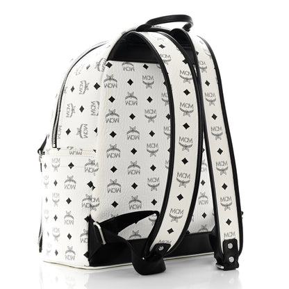 MCM Visetos Studded Medium Dual Stark Backpack White 3 of 15