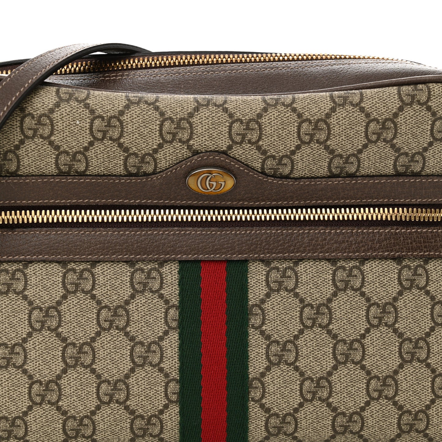 GG Supreme Monogram Web Small Ophidia Shoulder Bag Brown