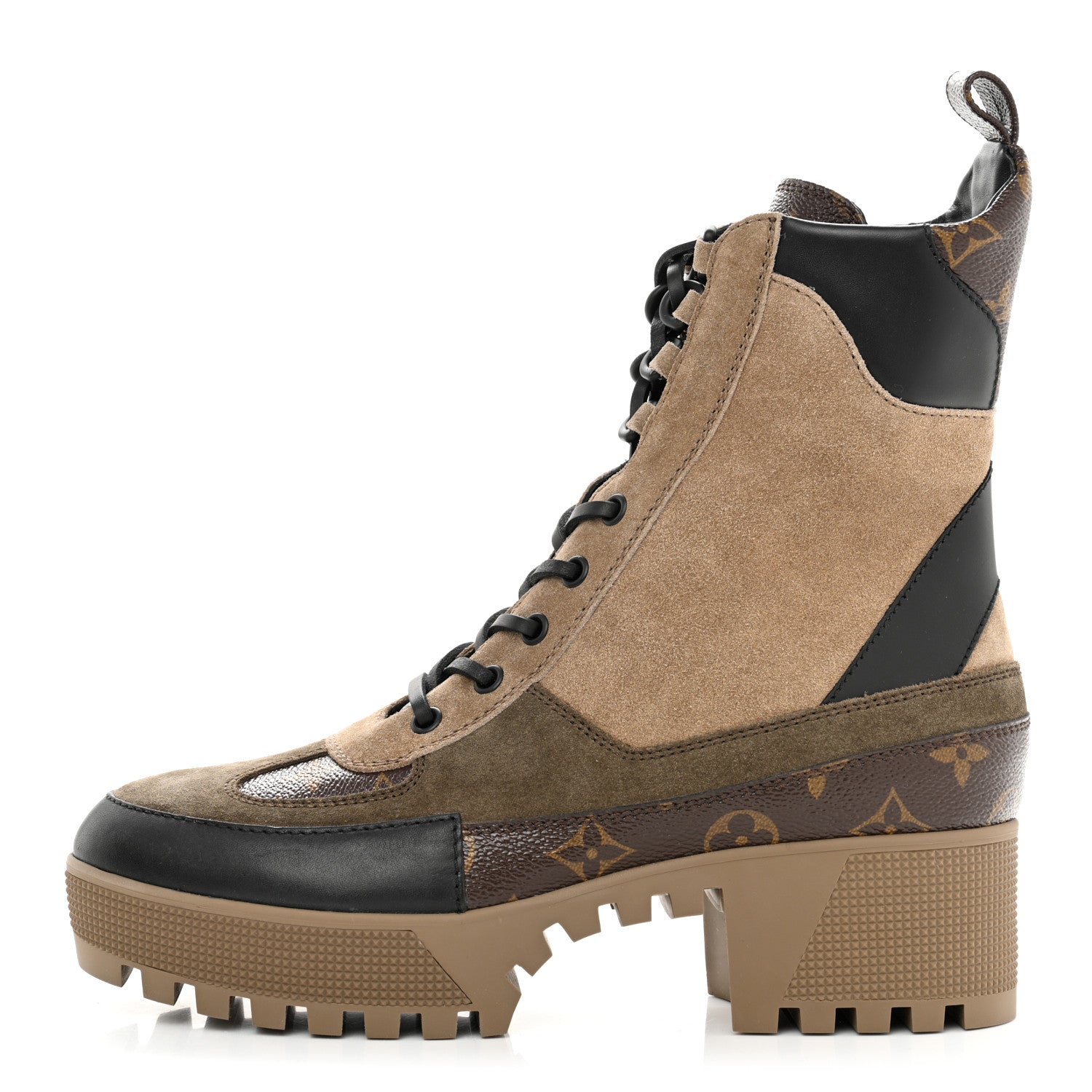 Louis Vuitton Suede Calfskin Monogram Laureate Platform Desert Boots 40 Beige 2 of 10