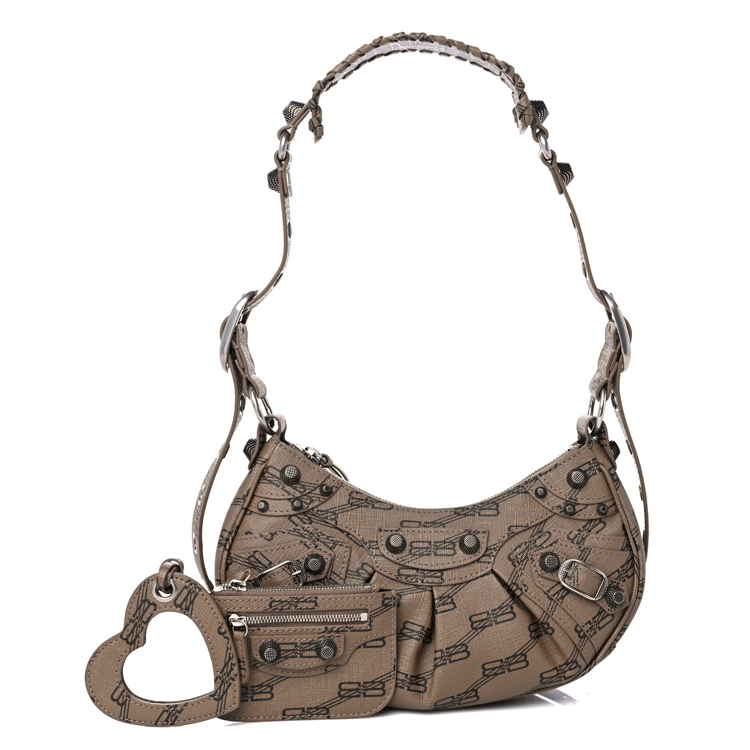 Balenciaga Coated Canvas BB Monogram Le Cagole Shoulder Bag XS Beige Brown 1 of 10
