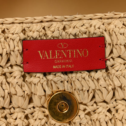 Valentino Garavani Raffia Braided Supervee Crossbody Bag Beige 7 of 14