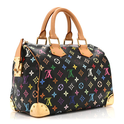 Louis Vuitton Monogram Multicolor Speedy 30 Black 3 of 10