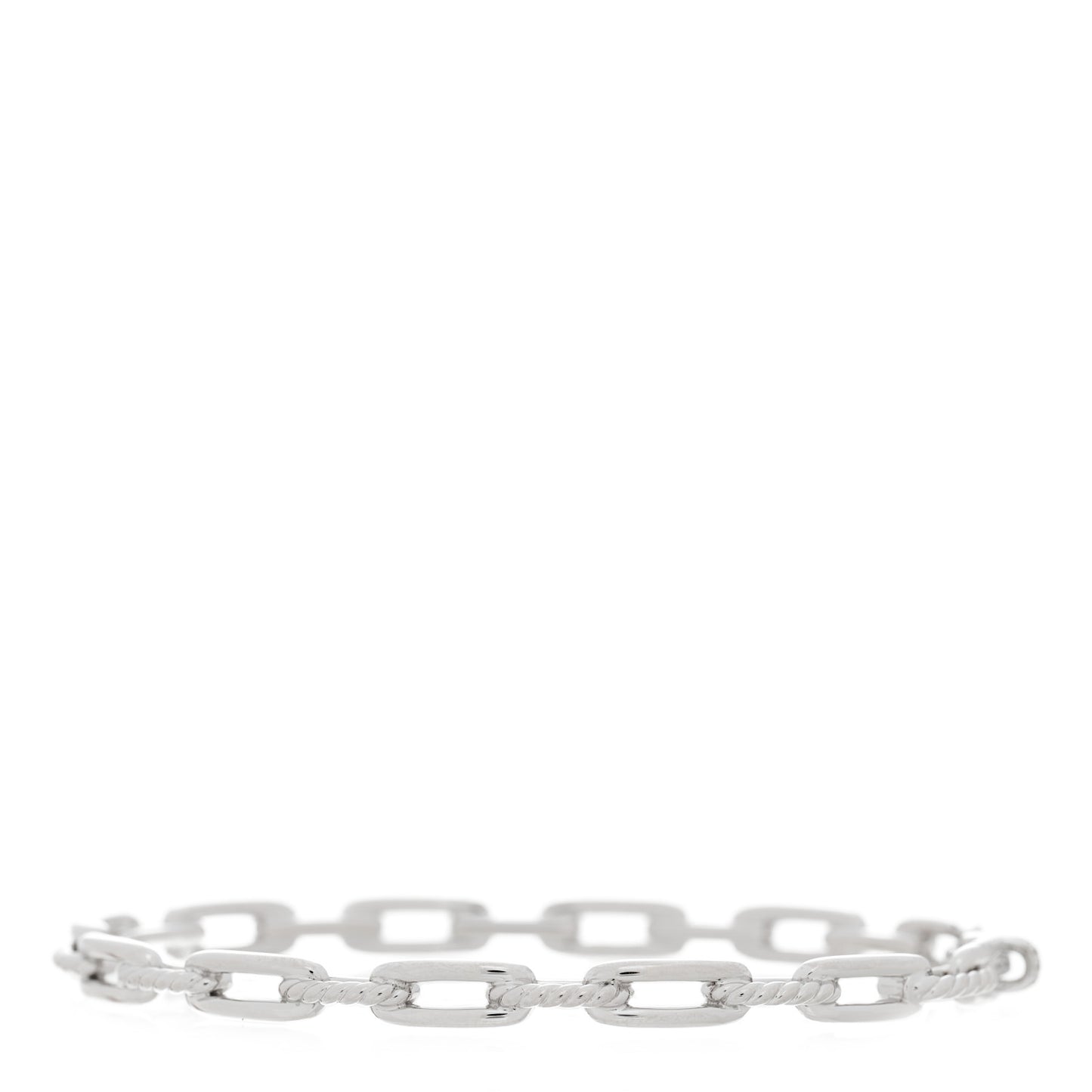 18K White Gold Diamond 4mm Stax Chain Link Bracelet