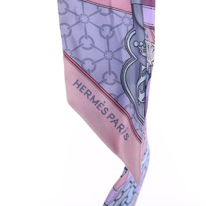 Hermes Silk La Promenade Du Matin Twilly Mauve Ciel Gris 3 of 7
