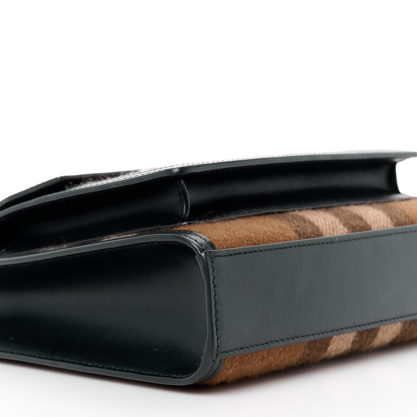 Smooth Calfskin Cashmere Check Mini Pocket Bag Brown