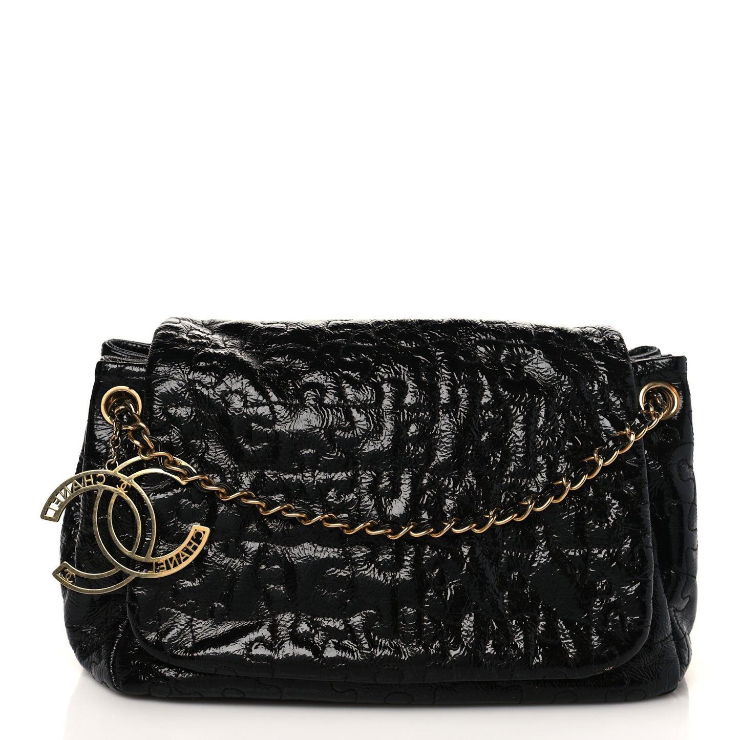 Patent Puzzle Accordion Flap Bag Black