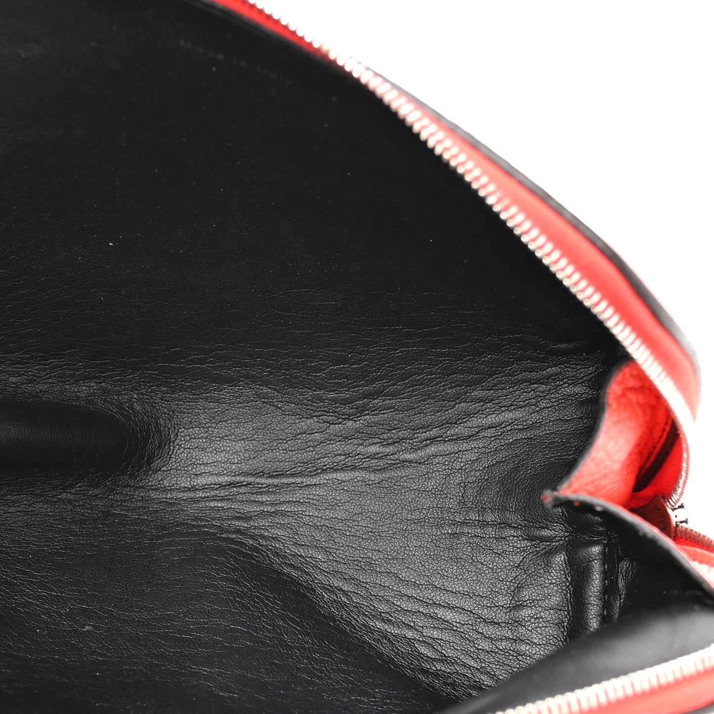 Soft Grained Calfskin Cosmetic Pouch Bag Red