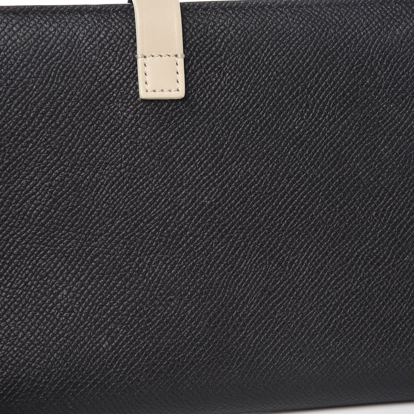 Grained Calfskin Large Multifunction Strap Wallet Black Chalk