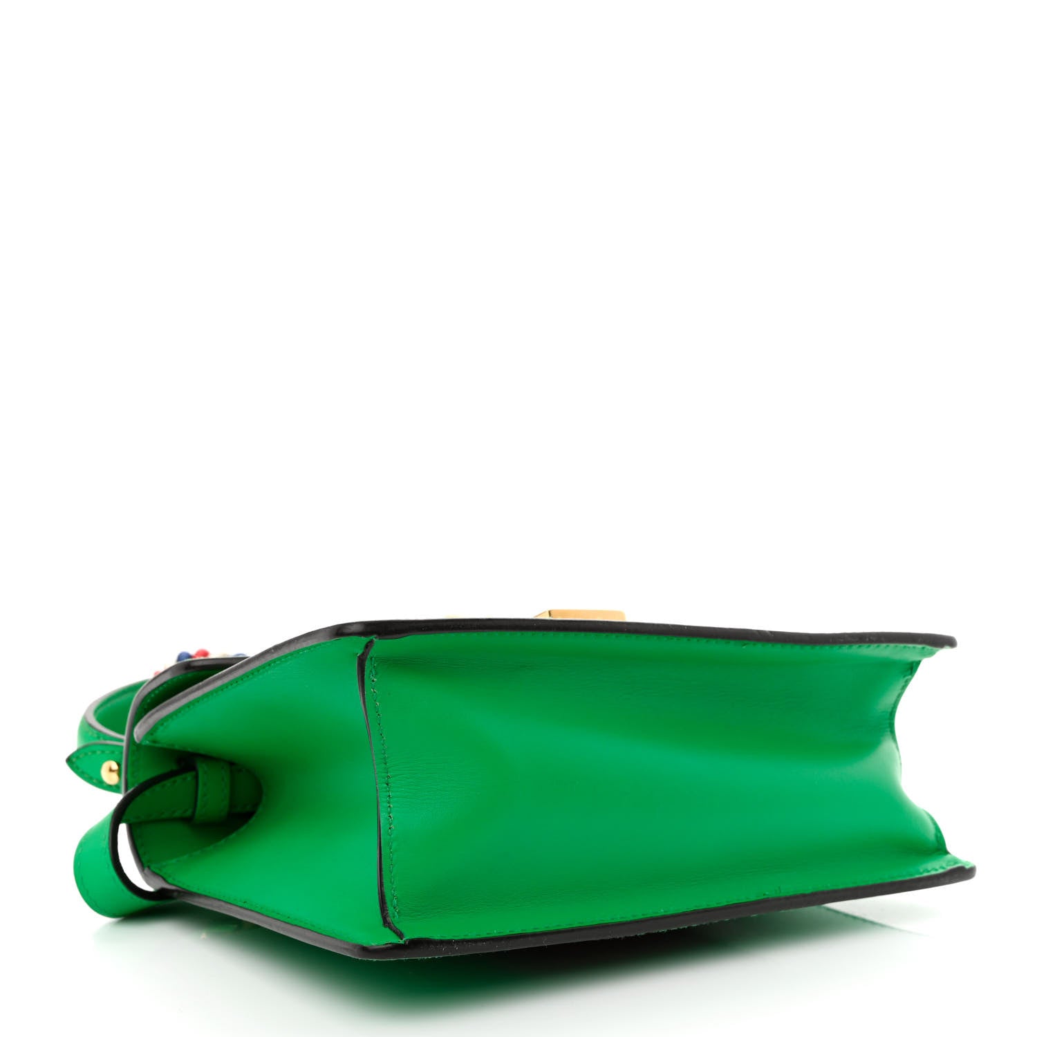 Gucci Vitello Fontanella Web Mini Sylvie Top Handle Bag Synthetic Green Garden 4 of 13