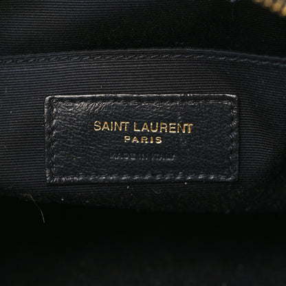 Saint Laurent Canvas Calfskin Monogram Lou Camera Bag Black Grey Cream 5 of 9