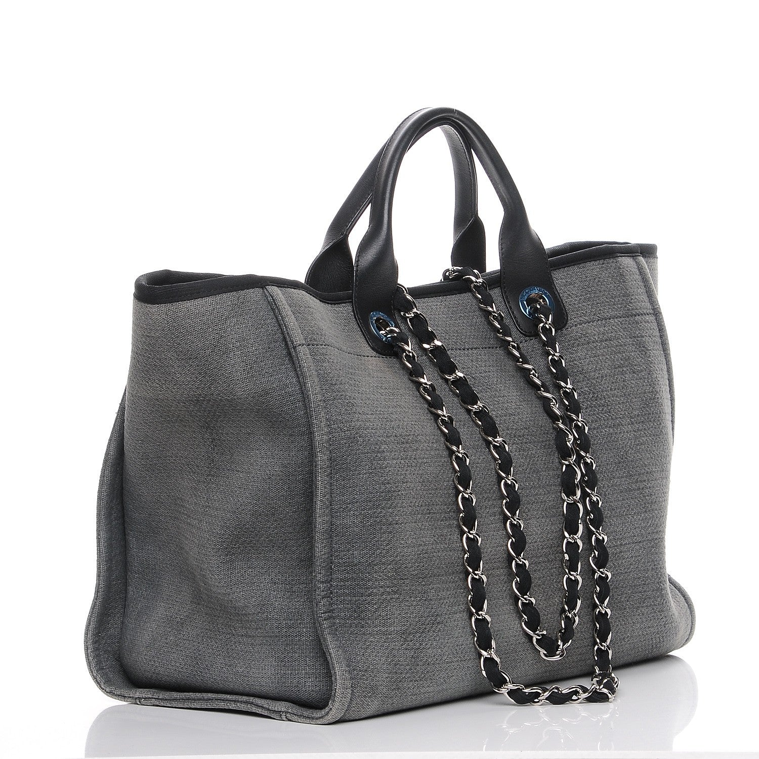 Chanel Canvas Deauville Large Tote Grey 4 of 8