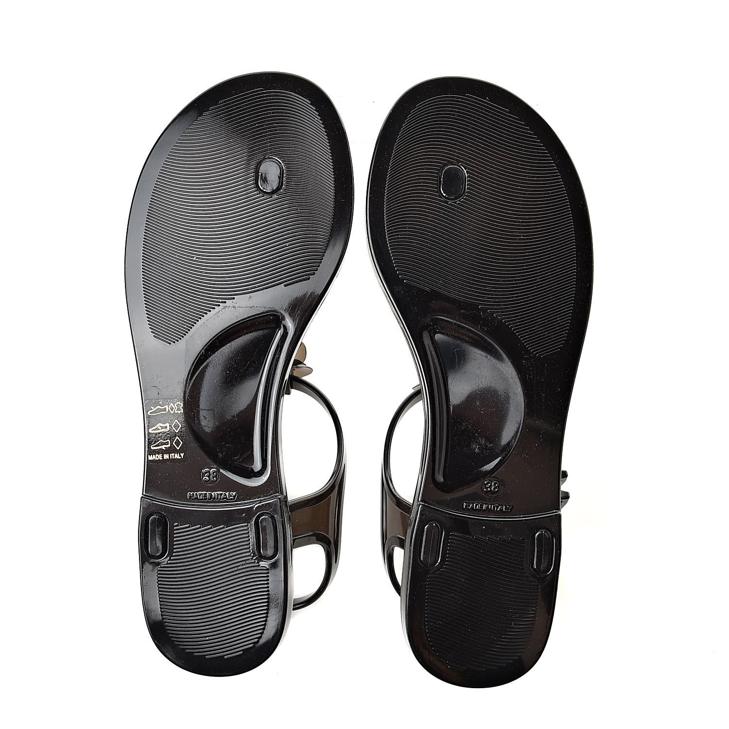 Chanel Jelly Camellia Thong Sandals 38 Black 5 of 8