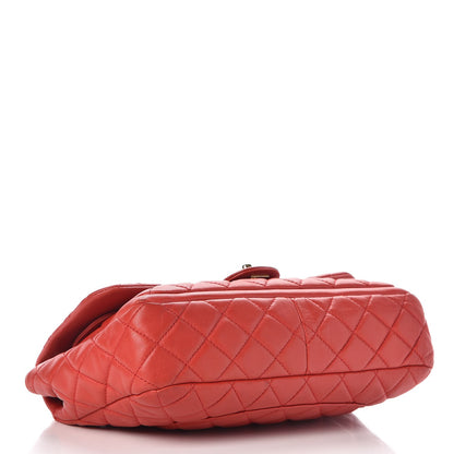 Chanel Lambskin Quilted Large Now and Forever Flap Red 5 of 16