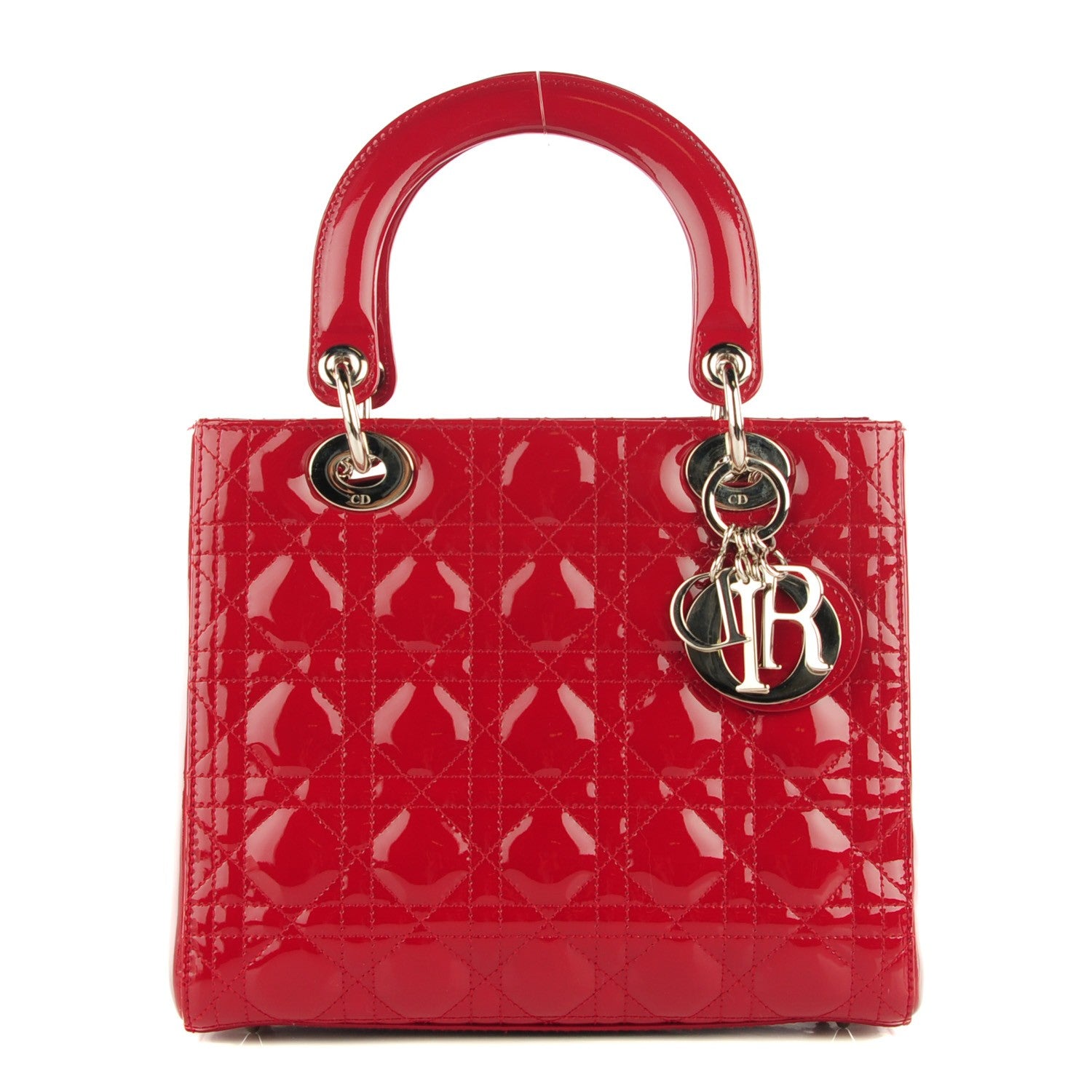 Christian Dior Patent Cannage Medium Lady Dior Red 1 of 7