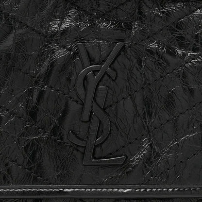 Saint Laurent Crinkled Calfskin Matelasse Monogram Medium Niki Chain Satchel Black 8 of 11