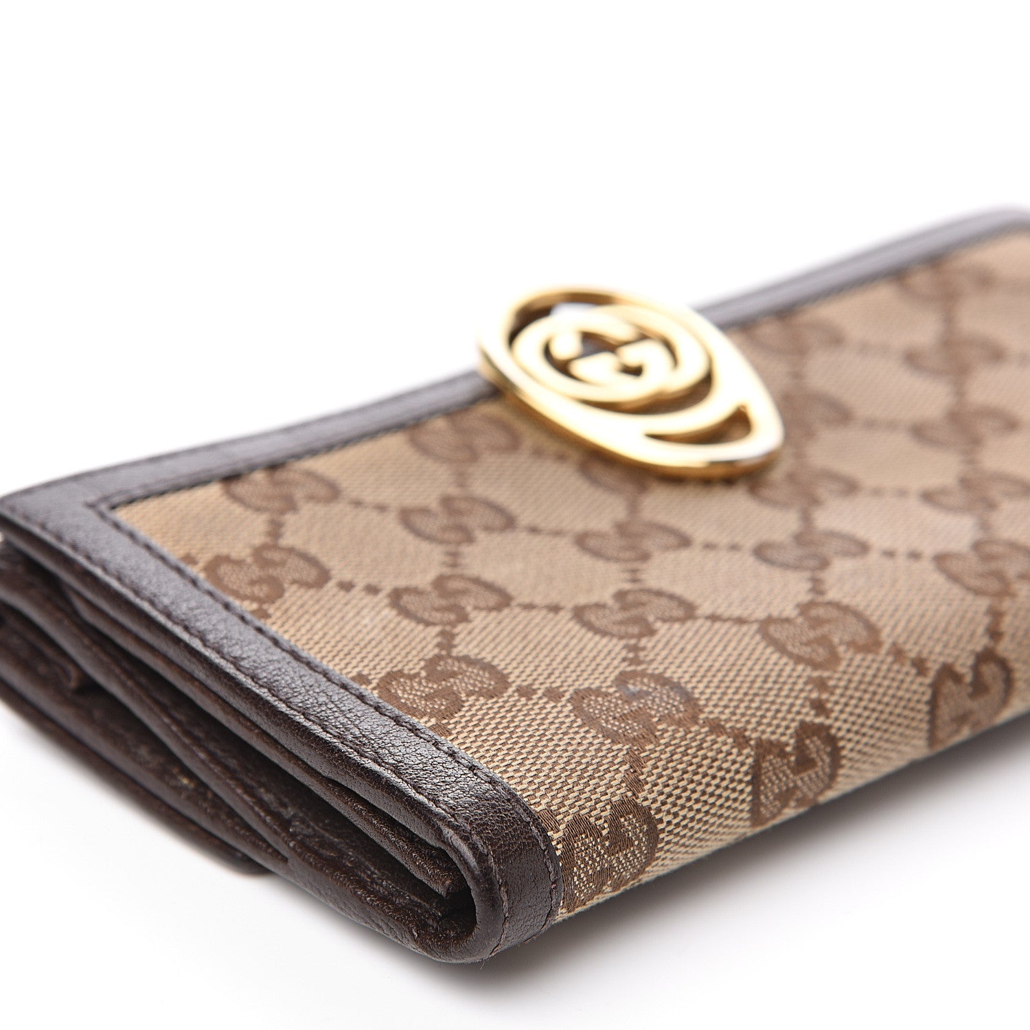 Gucci Monogram Interlocking GG Continental Wallet Dark Brown 9 of 10