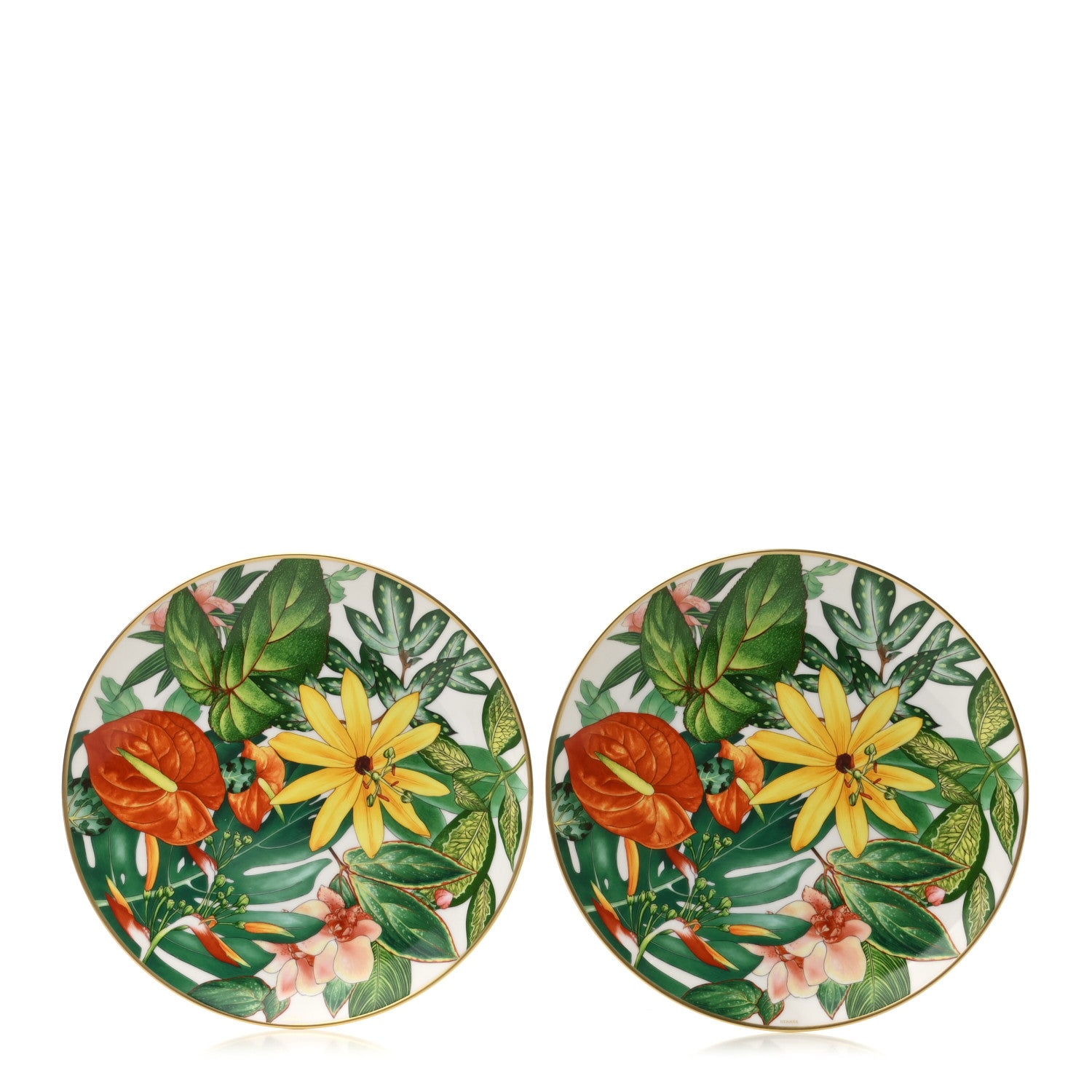 Hermes Porcelain Passifolia Dessert Plate N°2 Set of 2 1 of 7
