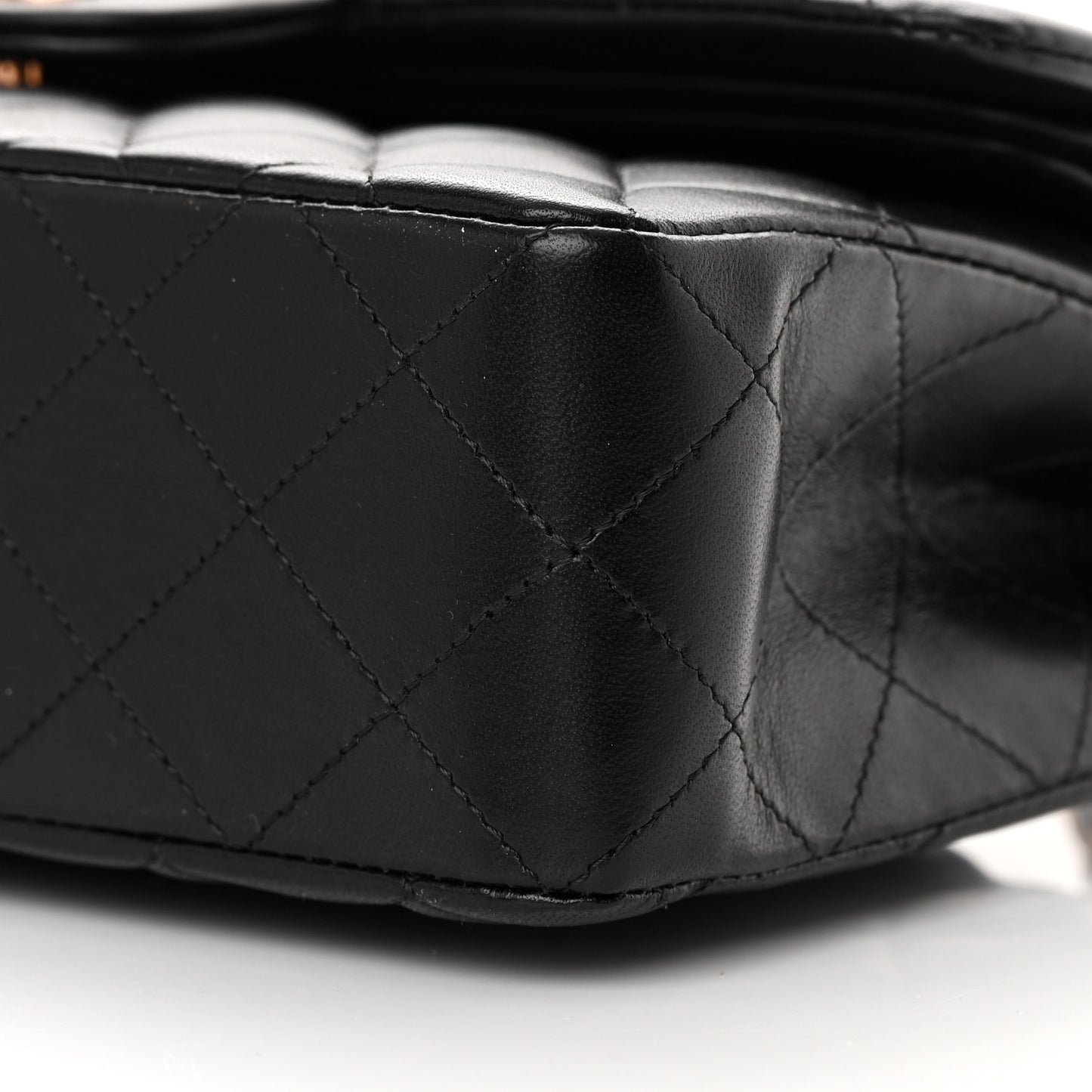 Lambskin Quilted Small Double Flap Black
