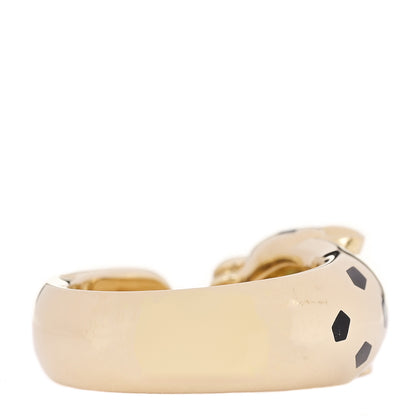 Cartier 18K Yellow Gold Black Lacquer Tsavorite Onyx 11mm Panthere De Cartier Ring 54 7 4 of 6