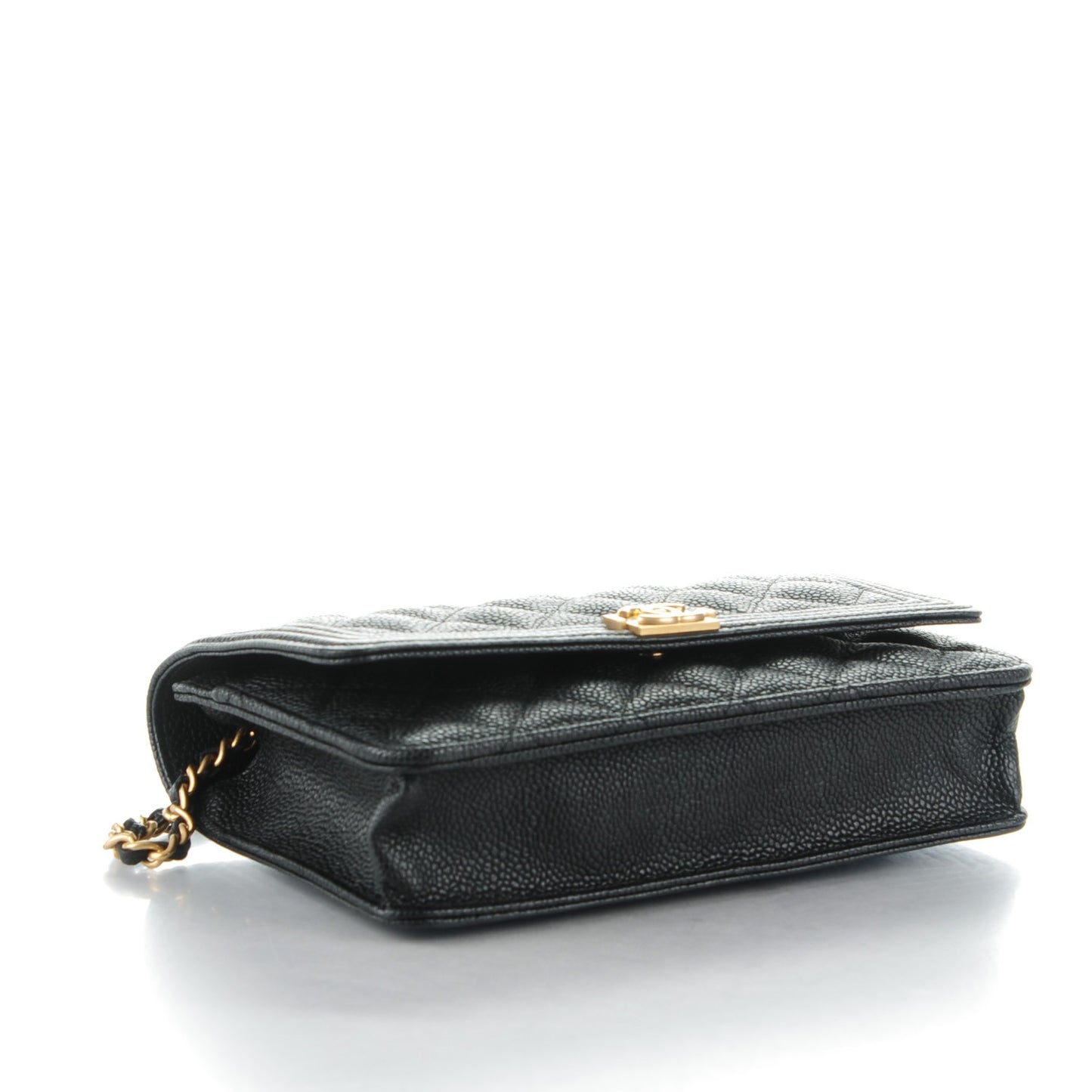 Caviar Quilted Boy Wallet On Chain WOC Black