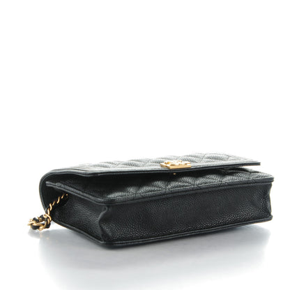 Chanel Caviar Quilted Boy Wallet On Chain WOC Black 4 of 8