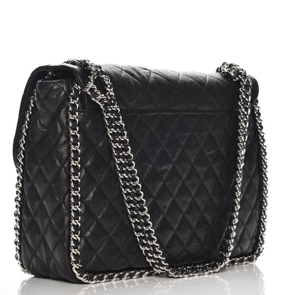 Chanel Washed Lambskin Quilted Maxi Chain Around Flap Black 3 of 7