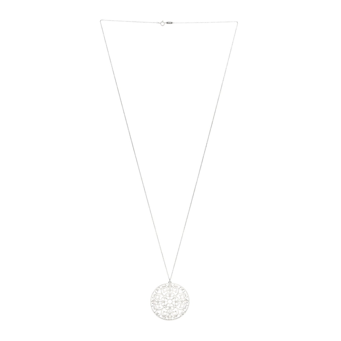 Sterling Silver Enchant Round Medallion Pendant Necklace