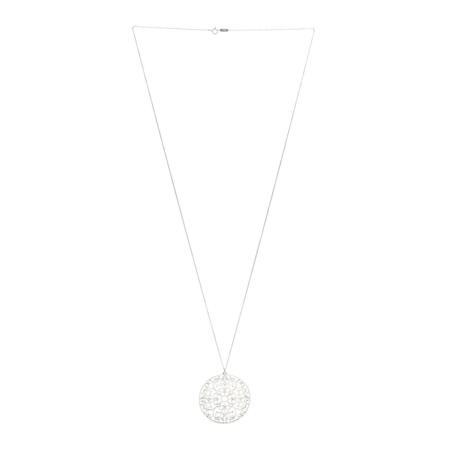 Tiffany Sterling Silver Enchant Round Medallion Pendant Necklace 3 of 4