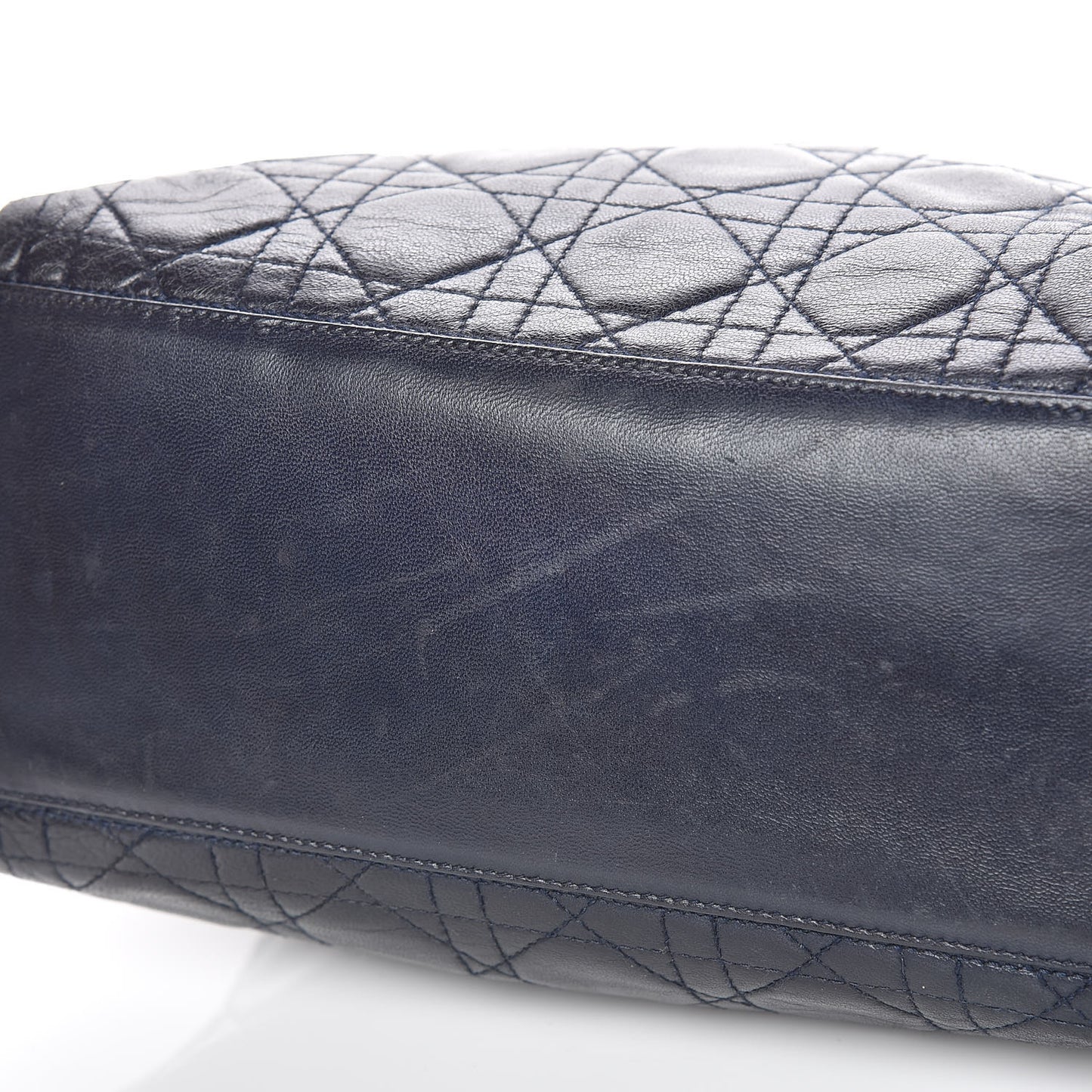 Lambskin Cannage Medium Lady Dior Navy Blue