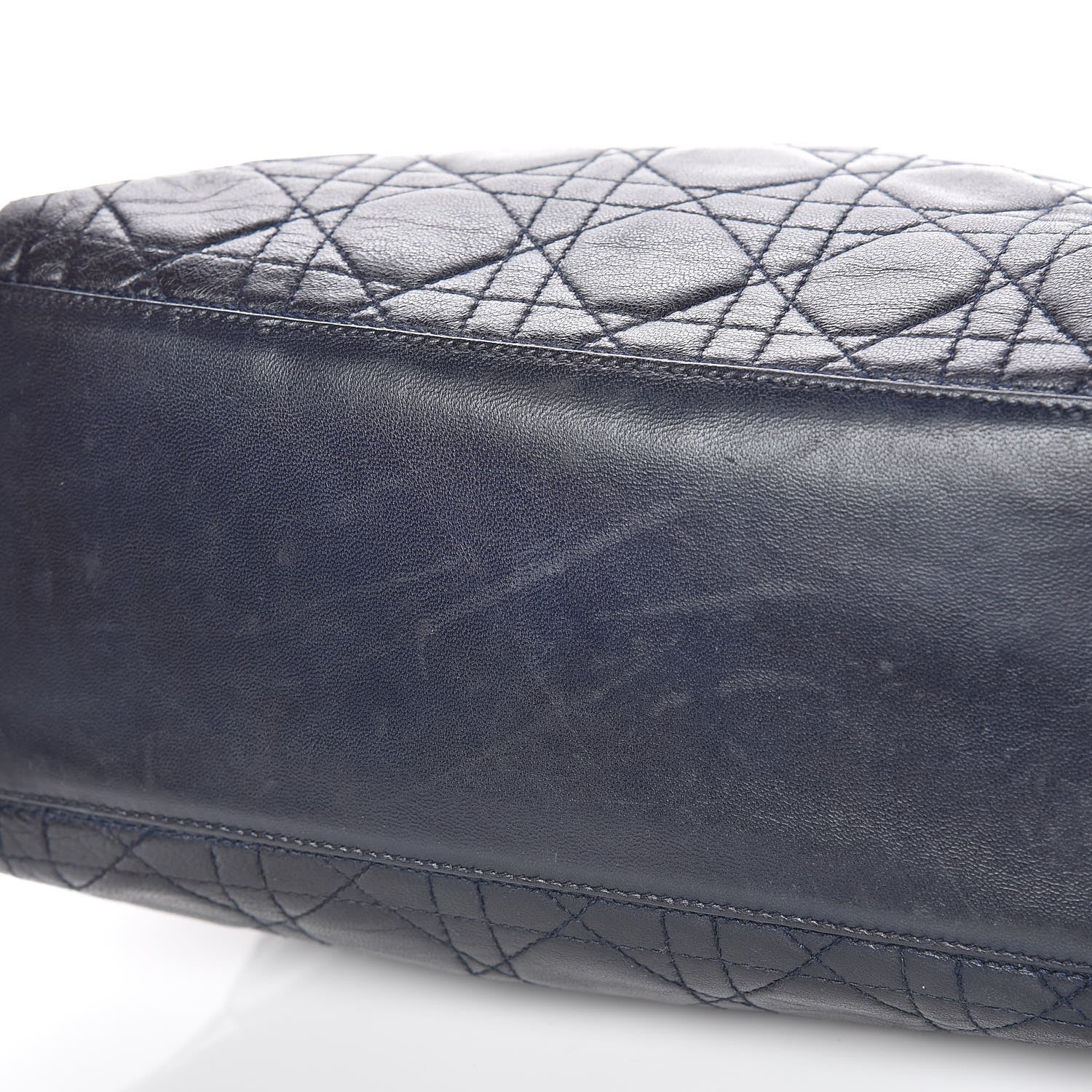 Christian Dior Lambskin Cannage Medium Lady Dior Navy Blue 10 of 13