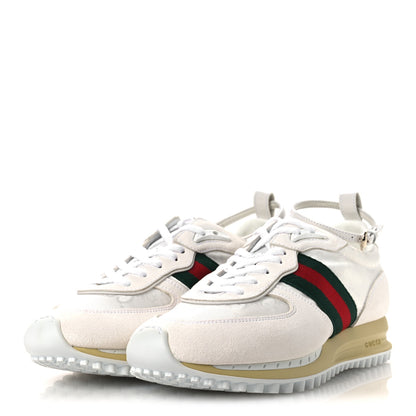 Gucci GG Suede Monogram Web Re-Motion Sneakers 37.5 White 4 of 11
