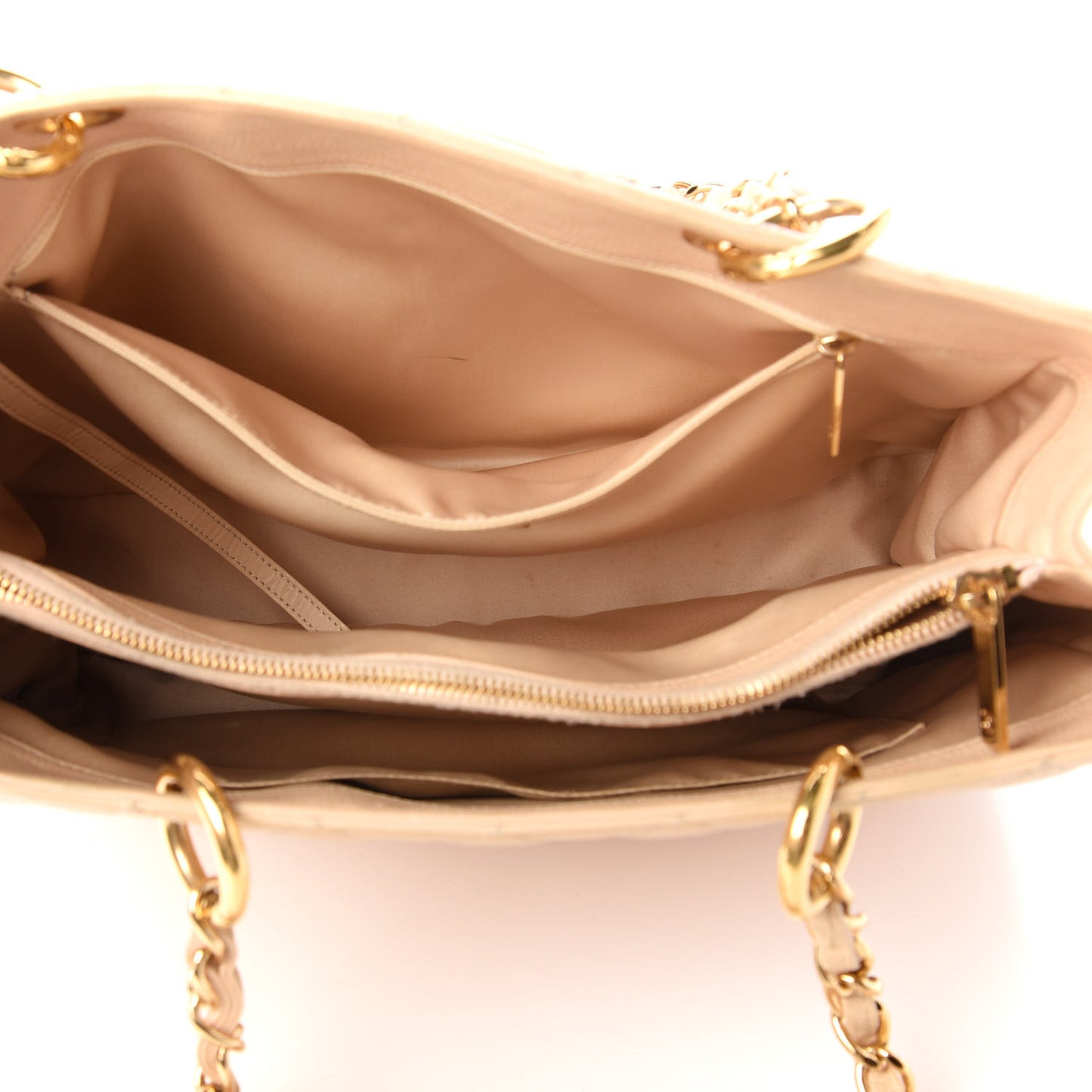 Caviar Quilted Grand Shopping Tote GST Beige Clair