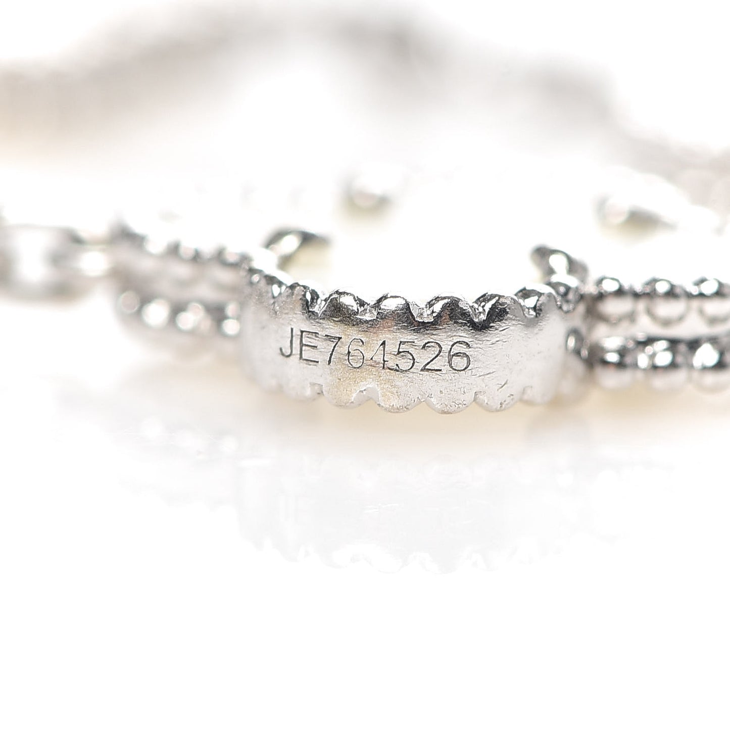 18K White Gold Mother of Pearl 5 Motifs Vintage Alhambra Bracelet