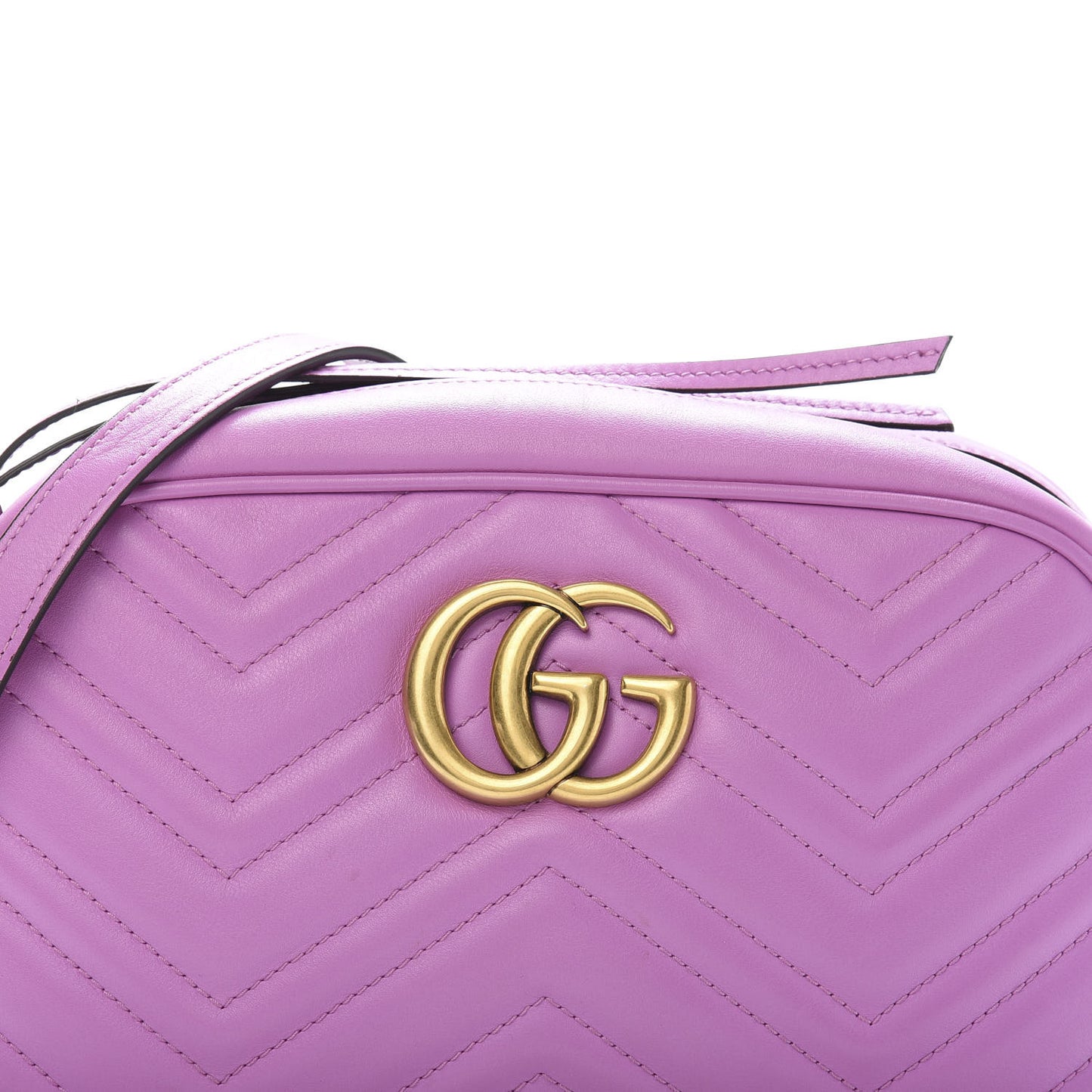 Calfskin Matelasse Small GG Marmont Chain Shoulder Bag Candy Mousse