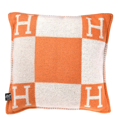 Hermes Wool Cashmere Avalon Pillow PM Ecru Potiron 2 of 3