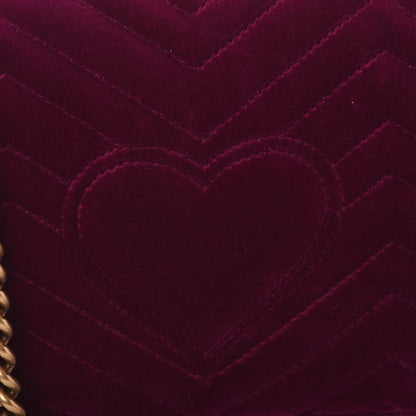 Gucci Velvet Matelasse Small GG Marmont Shoulder Bag Fuchsia Violet Cyclamen 8 of 8