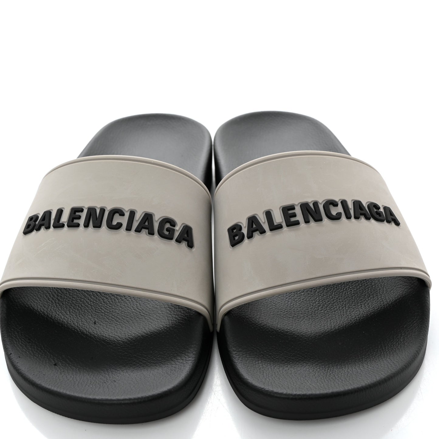 Rubber Womens Logo Pool Slide Sandals 37 Black Grey