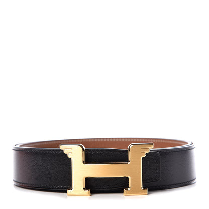 Hermes Box Togo 32mm Pegase H Belt 90 Black Gold 1 of 8