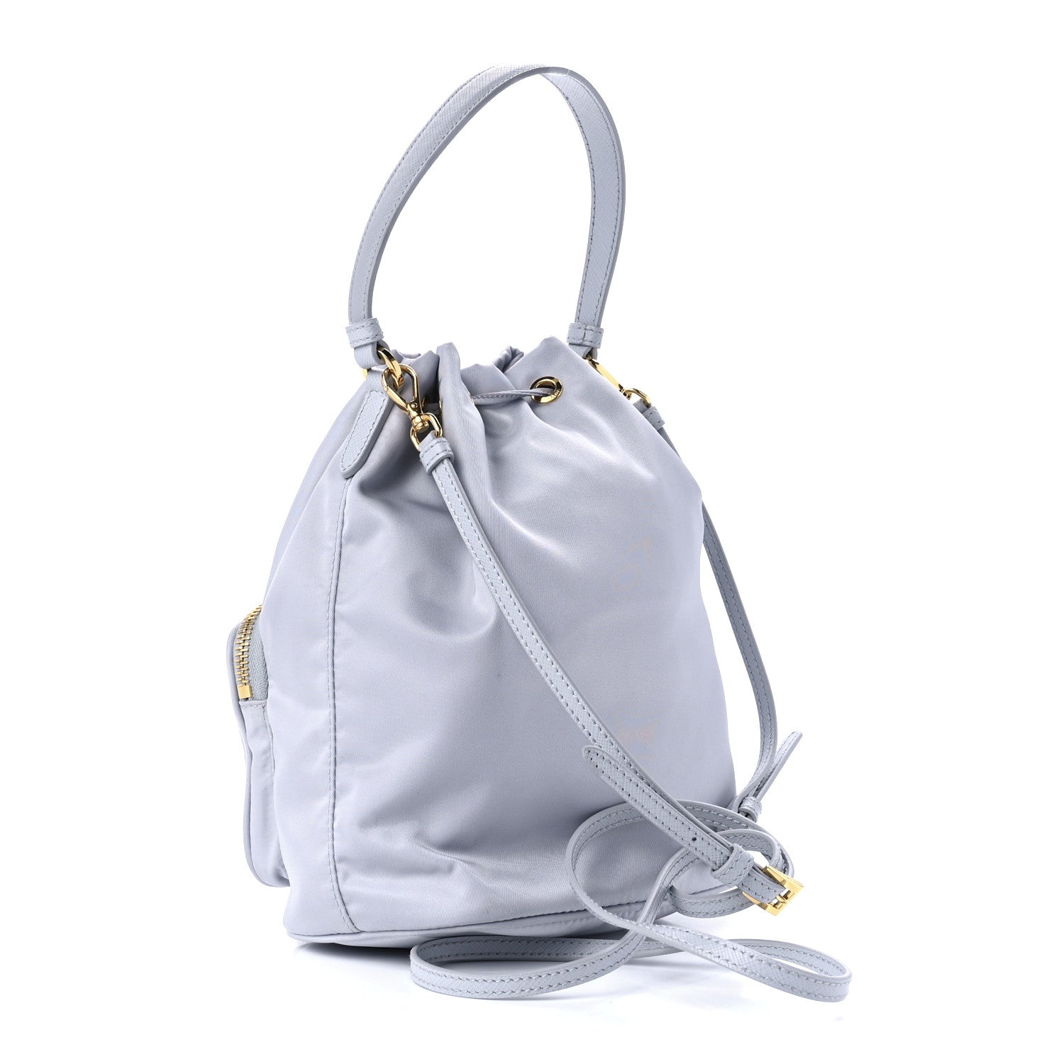 Prada Re-Nylon Saffiano Mini Bucket Crossbody Bag Fiordaliso 3 of 10