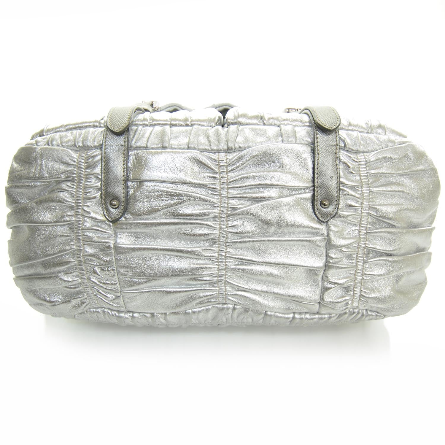 Prada Nappa Dressy Gaufre Messenger Silver 4 of 9