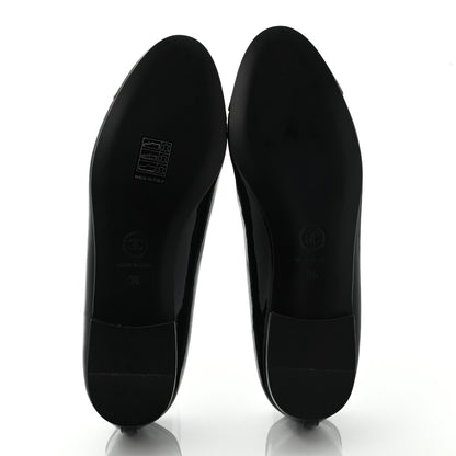 Chanel Patent Calfskin CC Cap Toe Ballerina Flats 36 Black 5 of 8