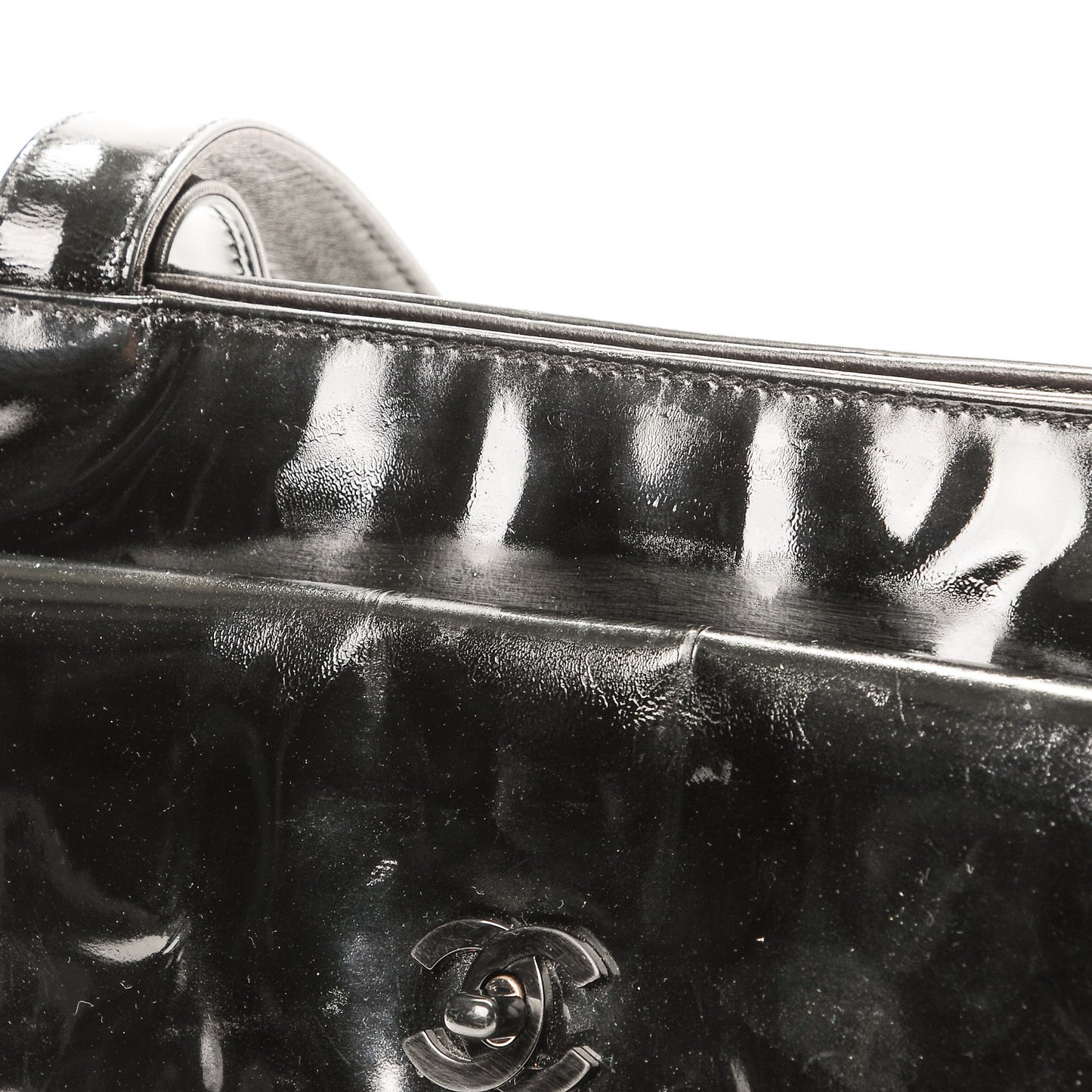 Patent CC Flap Tote Black