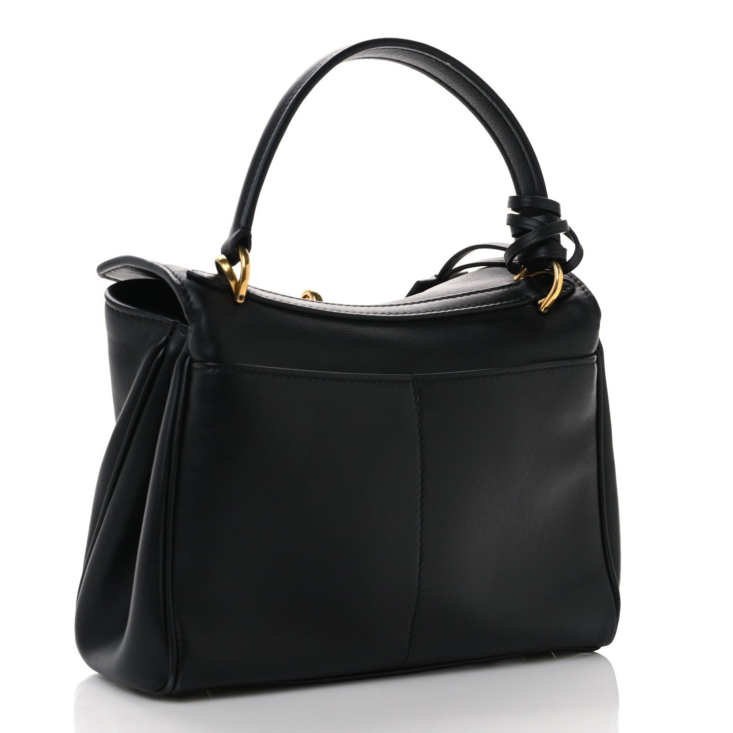 Natural Smooth Calfskin Mini Rodeo Top Handle Handbag Black