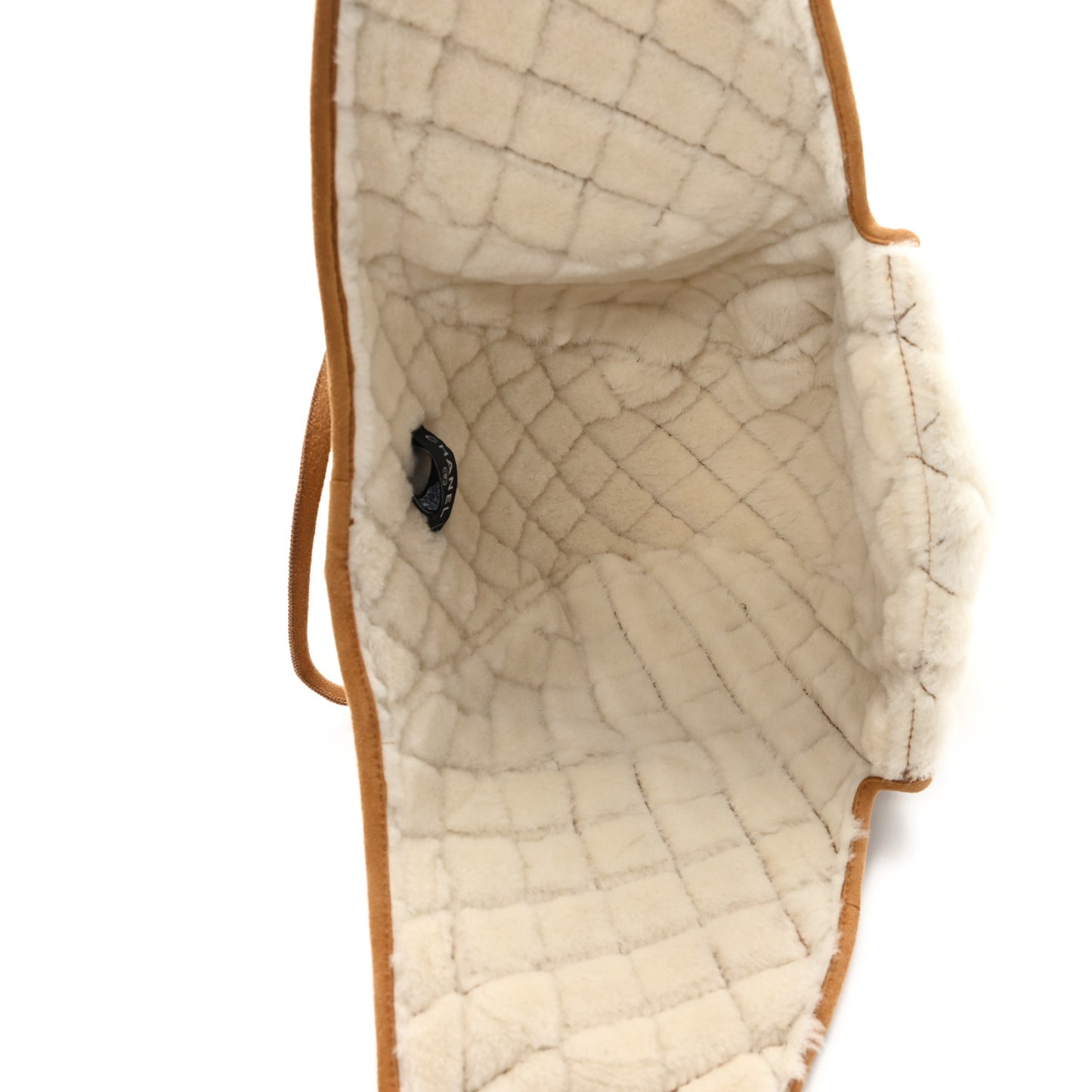 Lambskin Shearling Quilted CC Trapper Hat Brown